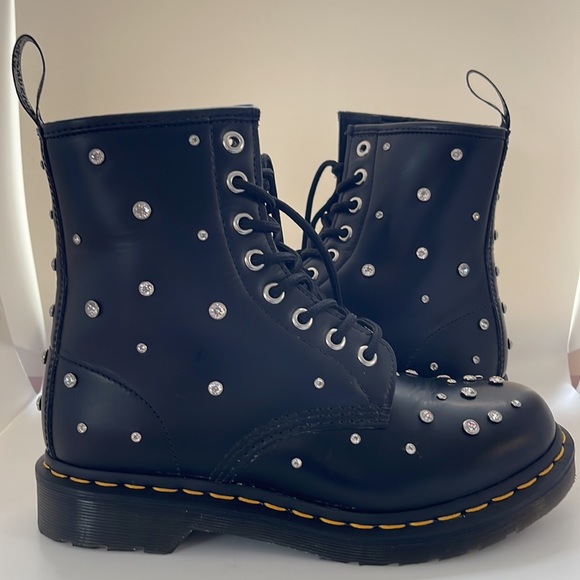Dr. Martens x Swarovski 1460 Leather Lace up Boots. - Picture 2 of 10